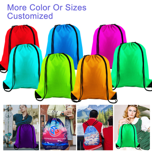 Colorful <b>Drawstring</b> <b>Backpacks</b> Plain Dyed Polyester Sport Bag Portable Outdoor Use Multi Color Options Wholesale OEM Supplies - Product Image 5