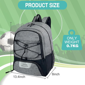Sacs à dos de football personnalisés respirants avec fermeture éclair pour l'entraînement des équipes de soccer, équipement de joueur, OEM, exportateur pakistanais, fabricant en gros - Product Image 4