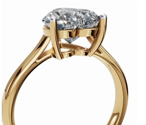 Bague solitaire en diamant cultivé en laboratoire Boudiccas Heart en or jaune, rose et blanc 9kt, 14kt ou 18kt, 0,30 carat, bijoux durables - Product Image 3