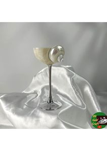 Verre à vin de luxe en coquillage naturel, fait main, style vintage, pour mariage, fête et collection de cadeaux - Product Image 1