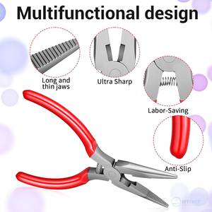 3 Pcs Stainless Steel <b>Needle</b> Nose Pliers 5 Inch Long Nose Side Cutter Spring Jewelry Repair Wire Wrapping <b>Beading</b> Craft Tool Set - Product Image 3