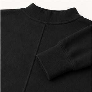 Custom <b>Black</b> <b>Womens</b> Mock Neck <b>Sweatshirt</b> Cropped Balloon Sleeve Pullover WSS-0024 - Product Image 5