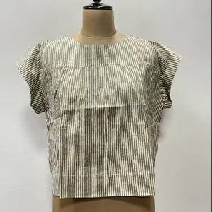 Women’s Cotton Block Print Wrap Top Summer Blouse Tie <b>Shirt</b> Lightweight <b>Boho</b> Resort Wear Tops Gift for Her - Product Image 1