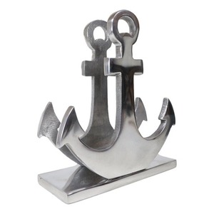 Anneaux de serviette en métal argenté, décoration de table nautique, durable, géométrique, pour dîner, mariage - Product Image 1