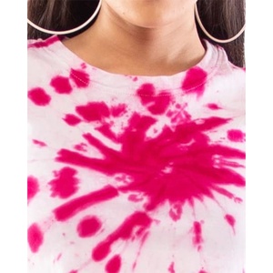 Wholesale Women Tie Dye <b>Crop</b> <b>Top</b> T Shirt Oversize Short Sleeve T Shirt Blank Streetwear T Shirt Unisex Plain Women Summer Cloth - Product Image 3