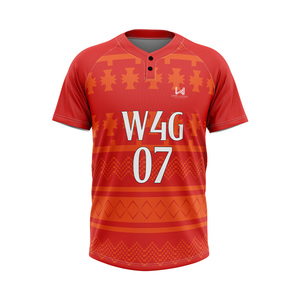 Custom Unisex Heat Transfer Printed College Baseball Jersey Viscose/Cotton <b>Blend</b> Breathable Anti Bacterial Plus Size Men's Shirt - Product Image 5