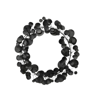 Magnifique couronne en métal rustique avec motif de feuilles artistiques pour la décoration de la porte d'entrée, de la maison et de l'extérieur - Product Image 1