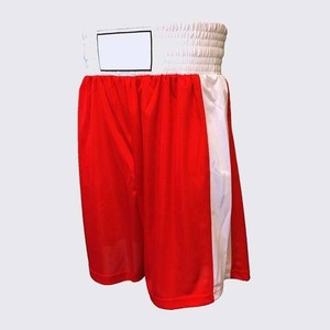 Shorts de bain mi-taille pour hommes, rayures latérales rouge et blanc, respirants, décontractés, en Spandex/Polyester - Product Image 6