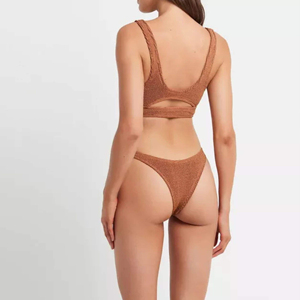 Ensemble de maillot de bain bikini 2 pièces pour femme, imprimé personnalisé, imprimé animalier sur le devant, rembourrage amovible, push-up, prix de gros usine - Product Image 2