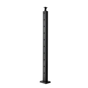 Poteau de garde-corps en acier inoxydable de 36x1x2 pouces pour escaliers en bois avec pièces en PVC, trous pré-percés à angle de 30 degrés - Product Image 2