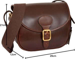 Sac à cartouches MOLLE en cuir véritable brun pour la chasse et le tir, pochette robuste et durable à fort grossissement 10x/8x - Product Image 1