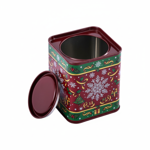 Boîte en métal carrée en fer blanc pour chocolat, bonbons, thé et emballages cadeaux - Product Image 2