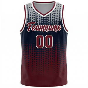 Ensemble de maillots de basket-ball d'été personnalisés Reddito Sports pour hommes, col montant, impression numérique sur le devant, respirant, en polyester/coton tricoté - Product Image 3