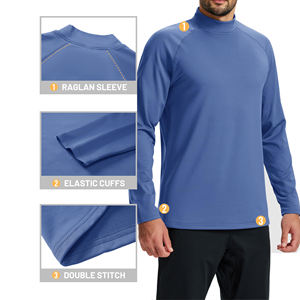 เสื้อรัดกล้ามเนื้อแบบเบาสำหรับผู้ชาย สำหรับฝึกซ้อมยกน้ำหนัก ผ้าทนทาน เสื้อแขนยาวสำหรับผู้ชาย อุปกรณ์กีฬา - Product Image 3