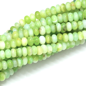 Magnifiques perles opales vert néon à pois, forme rondelle lisse, 16 pouces, 7-10 mm, perles de pierres précieuses vert pastel, qualité AAA. - Product Image 4