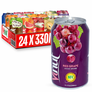 Bebida de Jugo de Uva Roja 330ml (11.1 Fl Oz) VINUT Vietnam Beverage Factory Sin Azúcar Precio de Mayorista Muestra Gratis Marca Privada - Product Image 1
