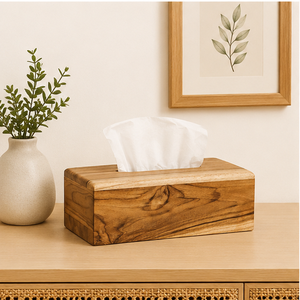 Handcrafted Wood <b>Tissue</b> Box Cover Premium Eco-Friendly Rectangular Wooden <b>Tissue</b> Holder For Luxury Hotel Office And Home Decor - Product Image 2