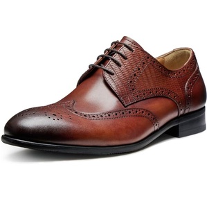 Último Diseño, Personaliza tu Propio Logotipo, Fabricante, Venta al por Mayor, Botas de Color Marrón de Buena Calidad, Zapatos de Cuero Genuino para Caballero con Cordones - Product Image 1