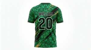 เสื้อฟุตบอลชายคุณภาพสูง ผ้าโพลีเอสเตอร์ 100% สำหรับชุดกีฬา พร้อมพิมพ์ชื่อทีมและสีตามสั่ง - Product Image 3