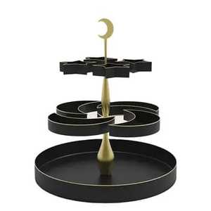 Multi Layer Metal Cake <b>Stand</b> <b>Rotating</b> Tiered Dessert <b>Display</b> Cupcake Holder Wedding Birthday Party Serving Tray - Product Image 5