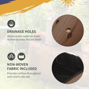 Fioriera Rialzata Marrone 49x21x34 con Griglie per Coltivazione, Ripiano Portaoggetti e Ruote - Forniture da Giardino - Product Image 6