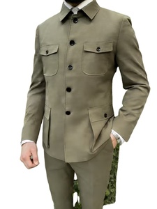 Men's Business Casual Suit Single Breasted Plus Size Lightweight 100% Cotton Pocket Details for Spring Autumn Made Bangladesh - Product Image 3