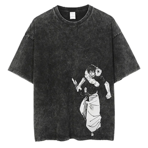 เสื้อยืดทรงหลวมสำหรับผู้ชาย พิมพ์ลายด้วยความร้อน ปรับแต่งได้เต็มที่ เนื้อผ้านุ่ม ระบายอากาศดี แขนสั้น ผ้าฝ้าย 100% - Product Image 5