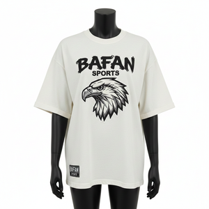 Camiseta Boxy para Mujer, Algodón Jersey Grueso, Corte Oversize, Estampado Gráfico Crema, Logotipo Personalizado, Estilo Urbano - Product Image 6