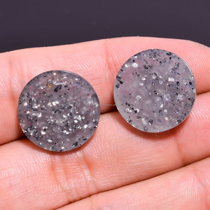 Cabochon de pierre de soleil noire naturelle de qualité supérieure, forme ronde et lisse, pierre précieuse en vrac pour la fabrication de bijoux à bricoler soi-même, cadeau précieux - Product Image 2