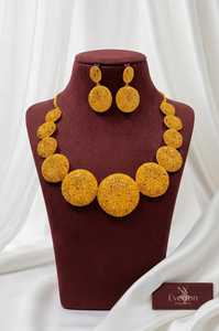 Gold Plated Resin Bohemia Diamond <b>Necklace</b> and Earring Set Women's Party Wedding Engagement Jewelry Gift Fashion <b>Statement</b> Piece - Product Image 2