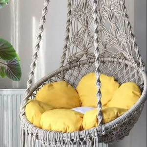 Hamac suspendu en macramé fait main, siège en coton suspendu - Product Image 1