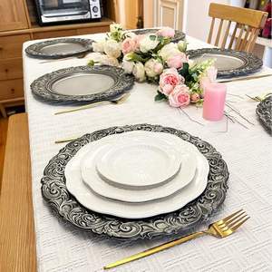 Plato Base Decorativo Plateado Martillado para Mesas de Banquete y Hotel - Product Image 4