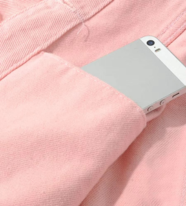 Chaqueta vaquera rosa oversize de fabricante, con cuello clásico y bolsillos en el pecho, lavado suave, para mujer - Product Image 4