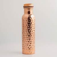 Bouteille d'eau isotherme en cuivre 750 ml, design hexagonal moderne, pour usage extérieur