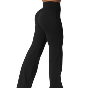 Pantalones de yoga acampanados de cintura alta personalizados al por mayor para mujer, leggings de gimnasio suaves y elásticos con efecto levantacola, pantalones de fitness de pierna ancha, tallas grandes - Product Image 3
