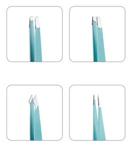 Pinzas Quirúrgicas de Precisión Morje para Pestañas, Acero Inoxidable, Punta Lisa, Color Verde Azulado, Juego de 4, Modelo MS-ET-0007 - Product Image 5