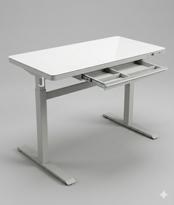 Modern Glass Surface Height <b>Adjustable</b> Commercial Furniture <b>Office</b> Building Computer <b>Desks</b> Table Lumetal Vietnam - Product Image 1