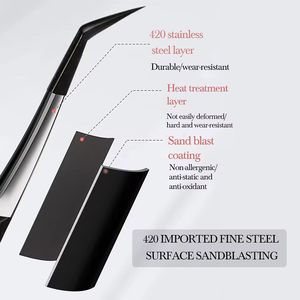 MORJE Surgical Precision Eyelash Tweezers Stainless Steel Sharp Tip No <b>Gap</b> Protective Cover Lightweight Durable - Product Image 3