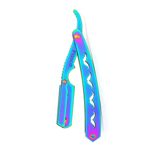 Navaja de Afeitar Plegable de Acero Inoxidable, Cuchilla de Barbero para Cortar el Cabello, Cuchilla Intercambiable, Navaja de Afeitar Recta Personalizada de Acero Inoxidable - Product Image 1