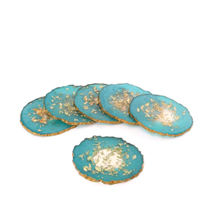 Wholesale Eco-Friendly Resin <b>Coasters</b> Modern Designs Blue/<b>White</b>/Gold Glitter <b>Coaster</b> Country Style Packaging Multi Shade <b>Coaster</b> - Product Image 2