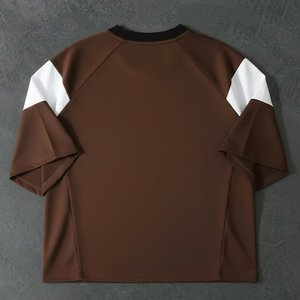 Nouveautés T-shirts décontractés pour hommes en coton 100% polyester de haute qualité avec logo imprimé personnalisé, couleur marron, manches courtes, respirants - Product Image 2