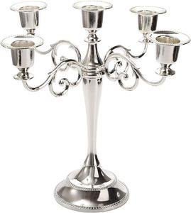 Candelabro moderno de hierro para decoración de mesa de comedor, ambiente romántico con velas y realce elegante del interior. - Product Image 3