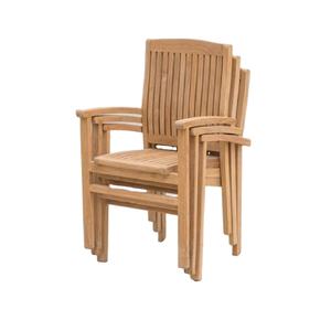 Chaise empilable en teck américain fabriquée en Indonésie, meubles en bois massif - Product Image 1