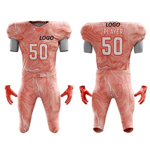 Maillot de football américain personnalisé en polyester 100% avec impression rose pour hommes, vêtements de sport légers et respirants, uniformes américains - Product Image 1