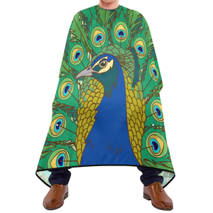 Capes de coiffure Saaqaans Enterprises en pongé, imperméables, antistatiques, taille ajustable, avec logo personnalisé par sublimation - Product Image 2