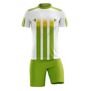 Conjunto de Camiseta de Fútbol para Hombre, Blanca con Rayas Azules, Manga Corta, Cuello Redondo, Absorbe la Humedad, para Todas las Temporadas, Impresión Sublimada, Corte Regular - Product Image 5