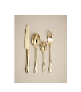 Juego de cubiertos metálicos con mango grabado de estilo antiguo para una experiencia culinaria clásica y ocasiones festivas. - Product Image 3