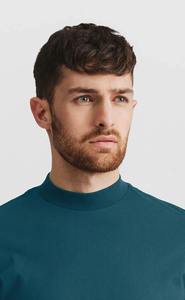 T-shirt décontracté pour homme en coton 100% bleu sarcelle, manches courtes, séchage rapide, respirant, streetwear d'été, usage quotidien, doux, 220g, haute qualité - Product Image 2