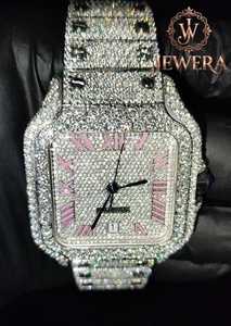 Excellent Quality Durable and Stylish Stainless Steel Silver Mossinate Diamond <b>Watch</b> Perfect <b>for</b> Any Formal or Casual Event - Product Image 3