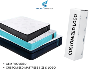 Matelas à ressorts compressés de qualité supérieure Pocketz Master Malaysia Factory, tissu respirant, enroulé dans une boîte, personnalisable - Product Image 3